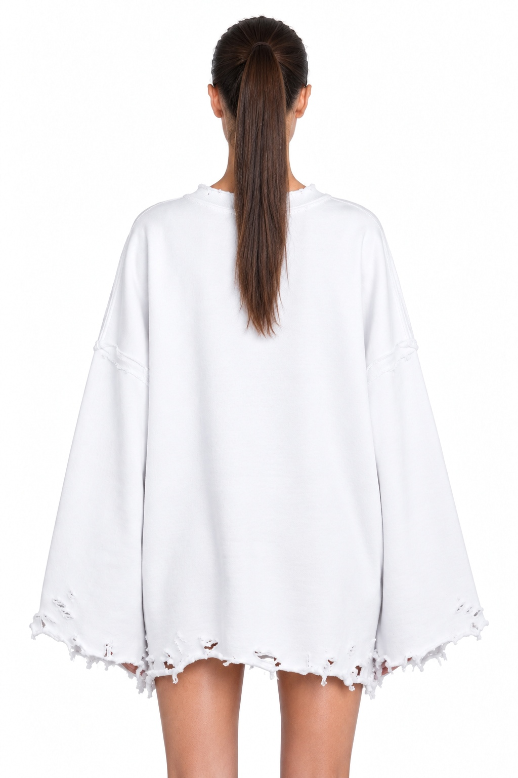 Dystopia White Oversized Sweater – back