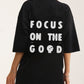 Oversized Cotton Black T-shirt Focus