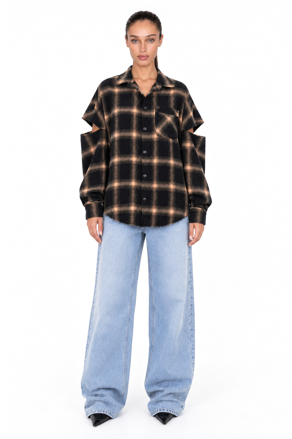 Fragmented Sleeves Shirt – full look
