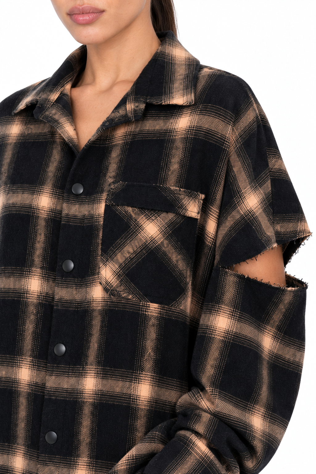 Fragmented Sleeves Shirt – sleeve cut-out detail