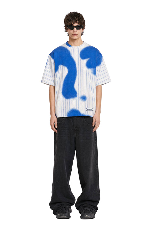 Spray Blue Stripes Oversized T-Shirt