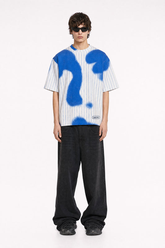 Spray Blue Stripes Oversized T-Shirt