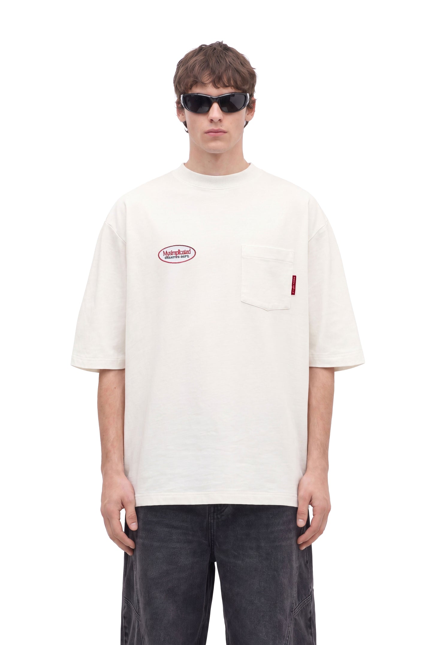 Workwear Ecru Oversized Pocket T-Shirt