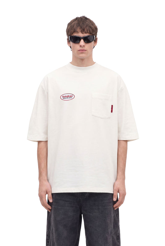 Workwear Ecru Oversized Pocket T-Shirt