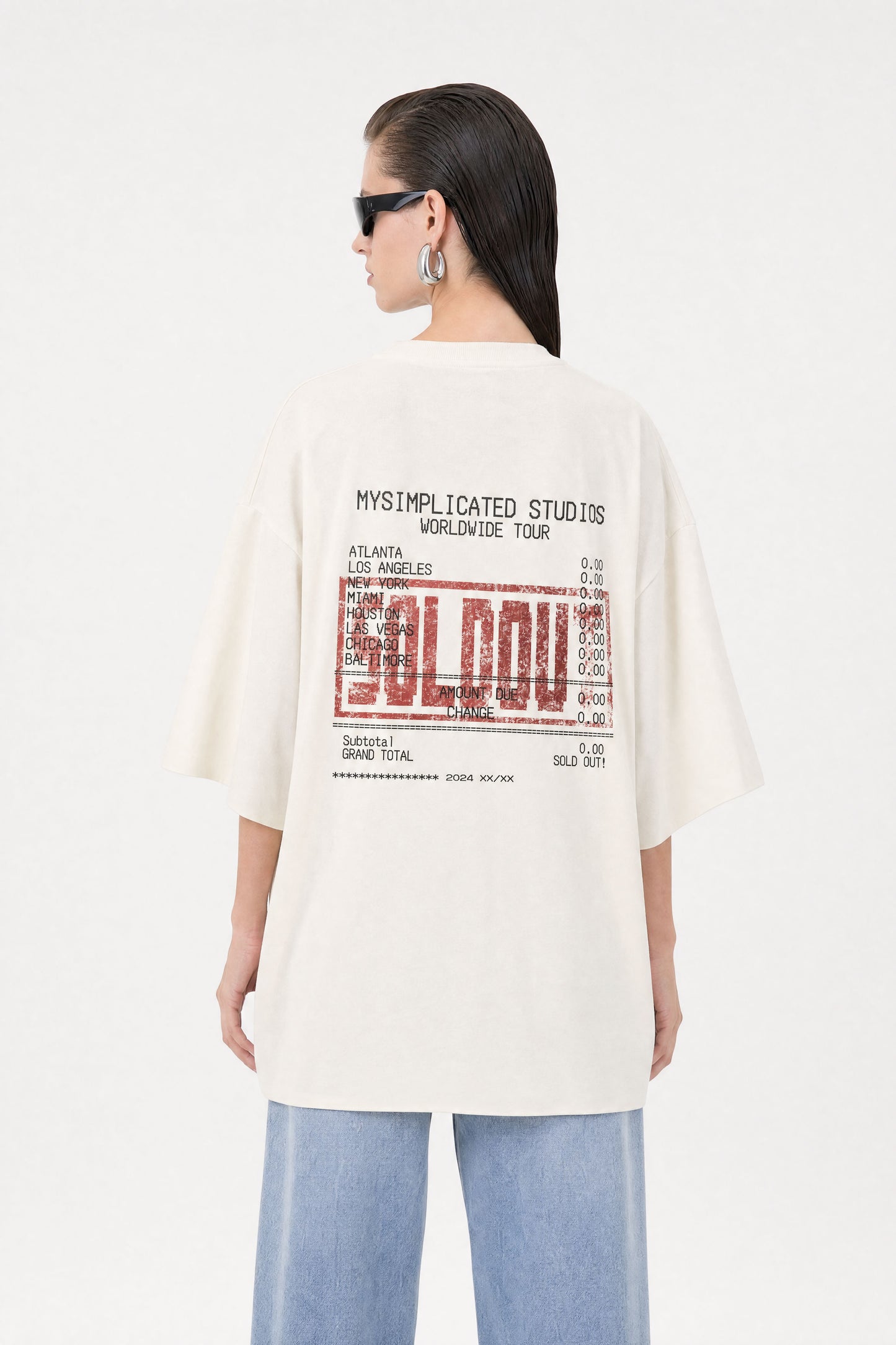World Tour Oversized Off-White Tee