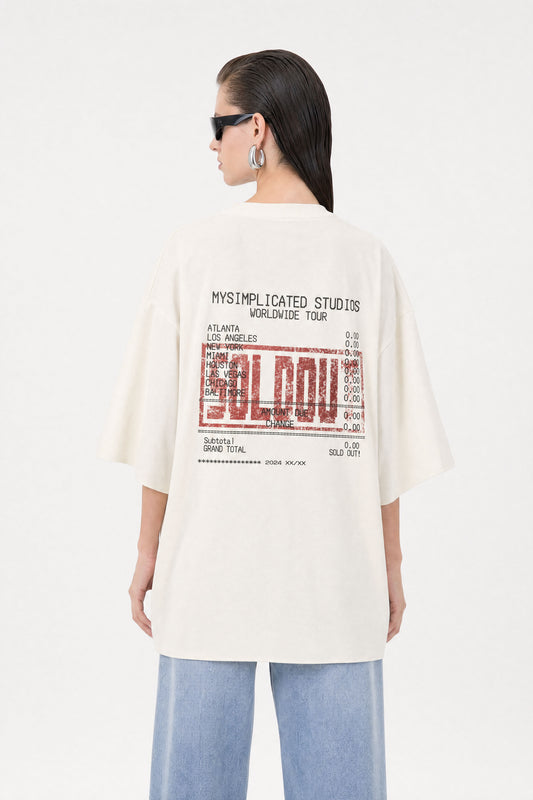 World Tour Oversized Off-White Tee