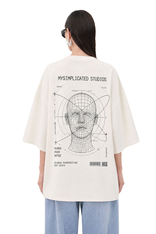 Signal Over Noise Oversized Off-White Tee