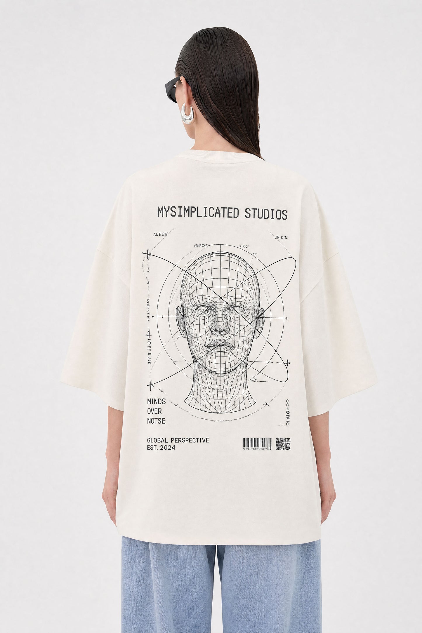 Signal Over Noise Oversized Off-White Tee