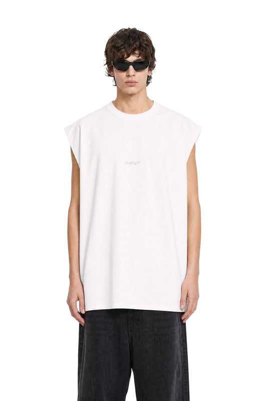 MYSIMPLICATED® Oversized White Sleeveless Tee
