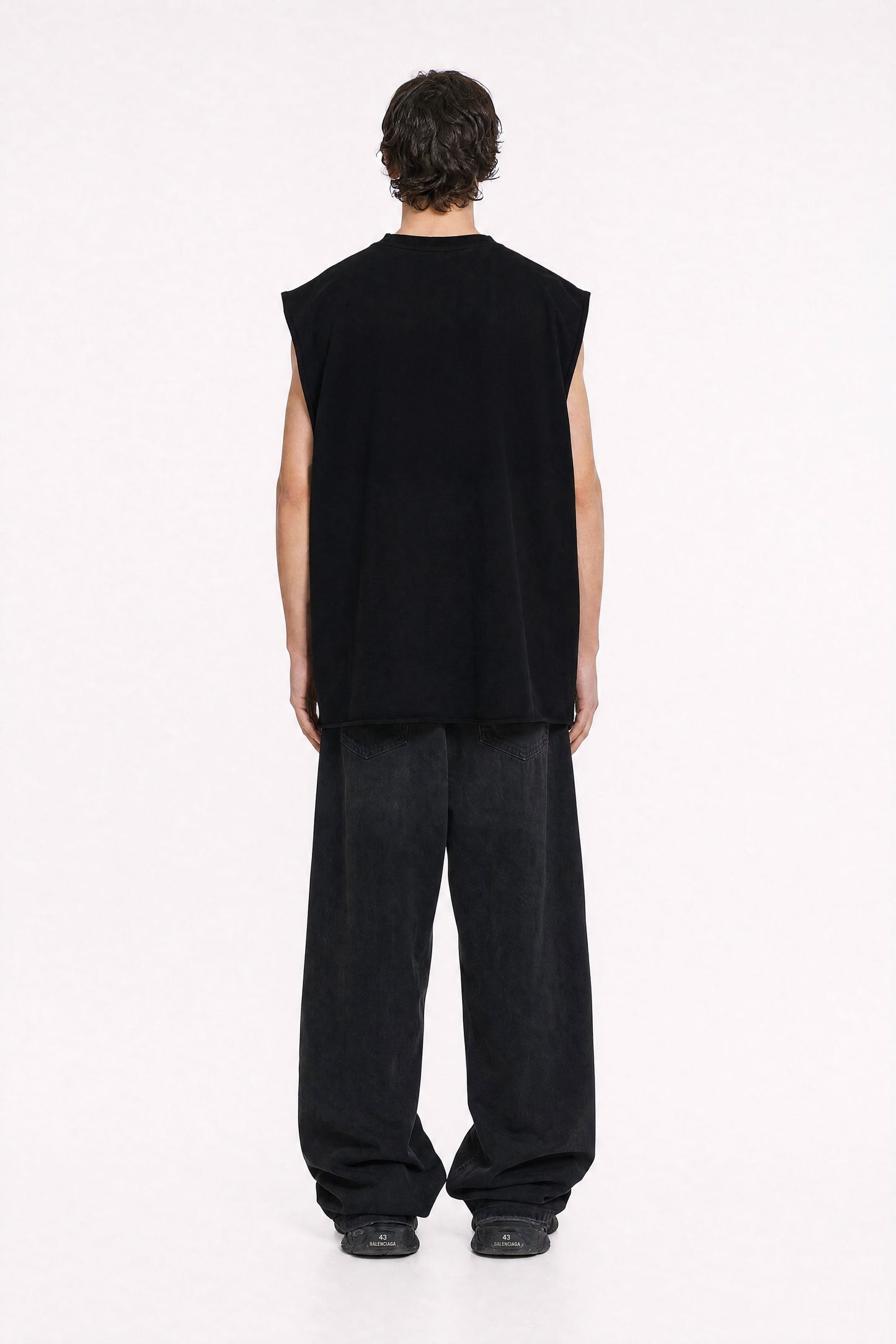 MYSIMPLICATED® Oversized Black Sleeveless Tee