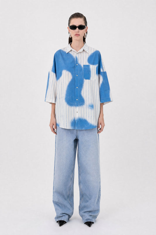 Blue Stripes Oversized Shirt — Mysimplicated