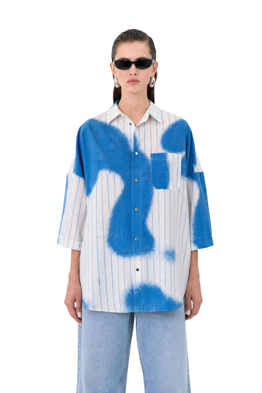 Blue Stripes Oversized Shirt