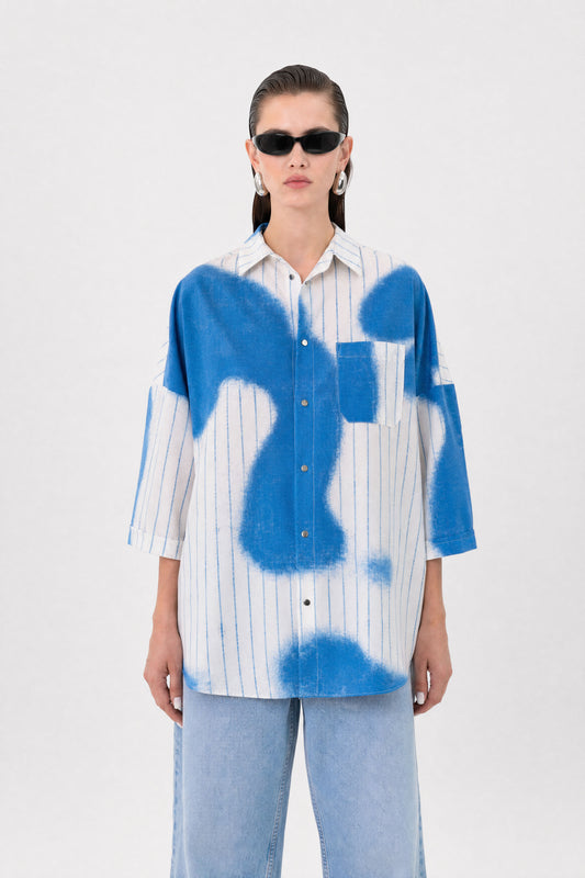 Blue Stripes Oversized Shirt