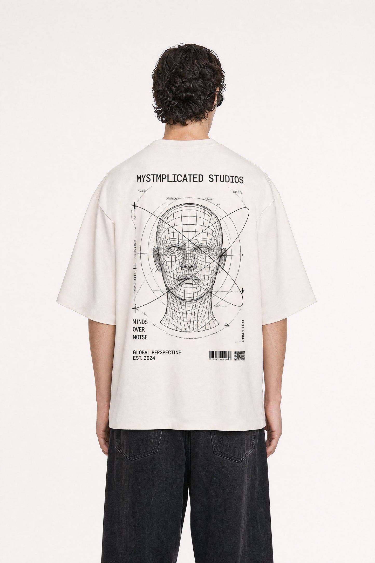 Signal Over Noise Oversized Off-White Tee