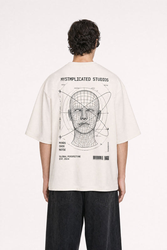 Signal Over Noise Oversized Off-White Tee