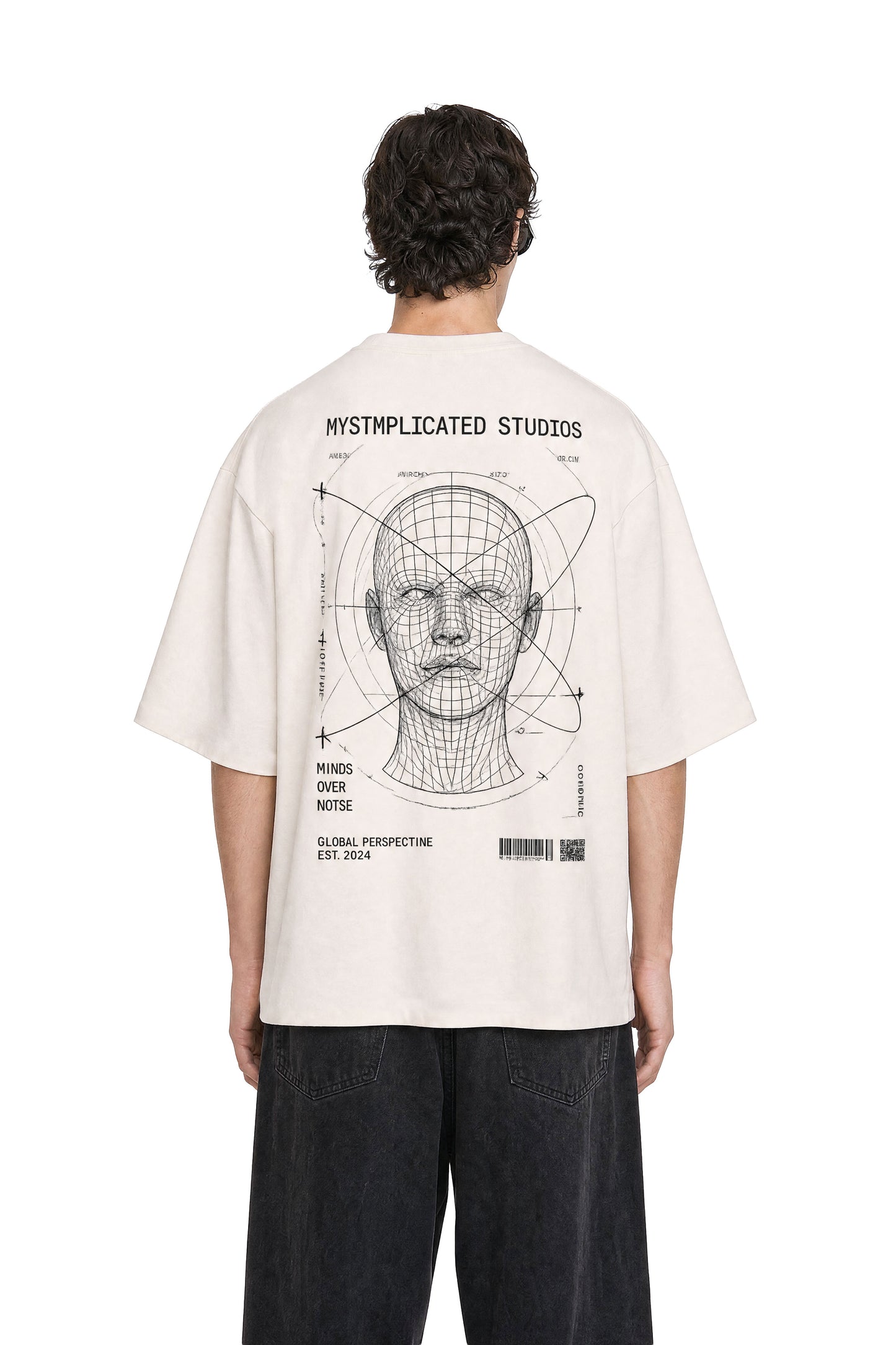 Signal Over Noise Oversized Off-White Tee