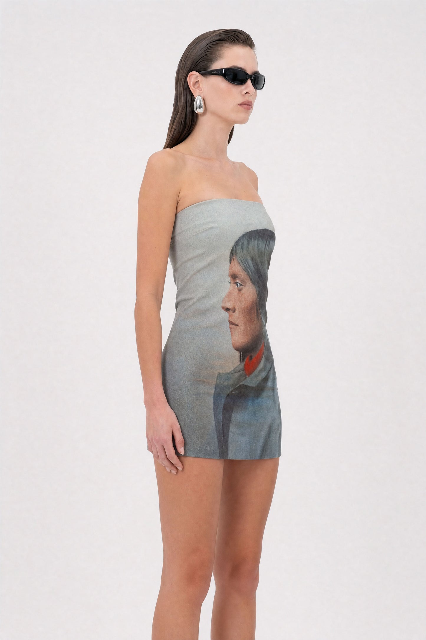Beige Full-Print Dress — Mysimplicated