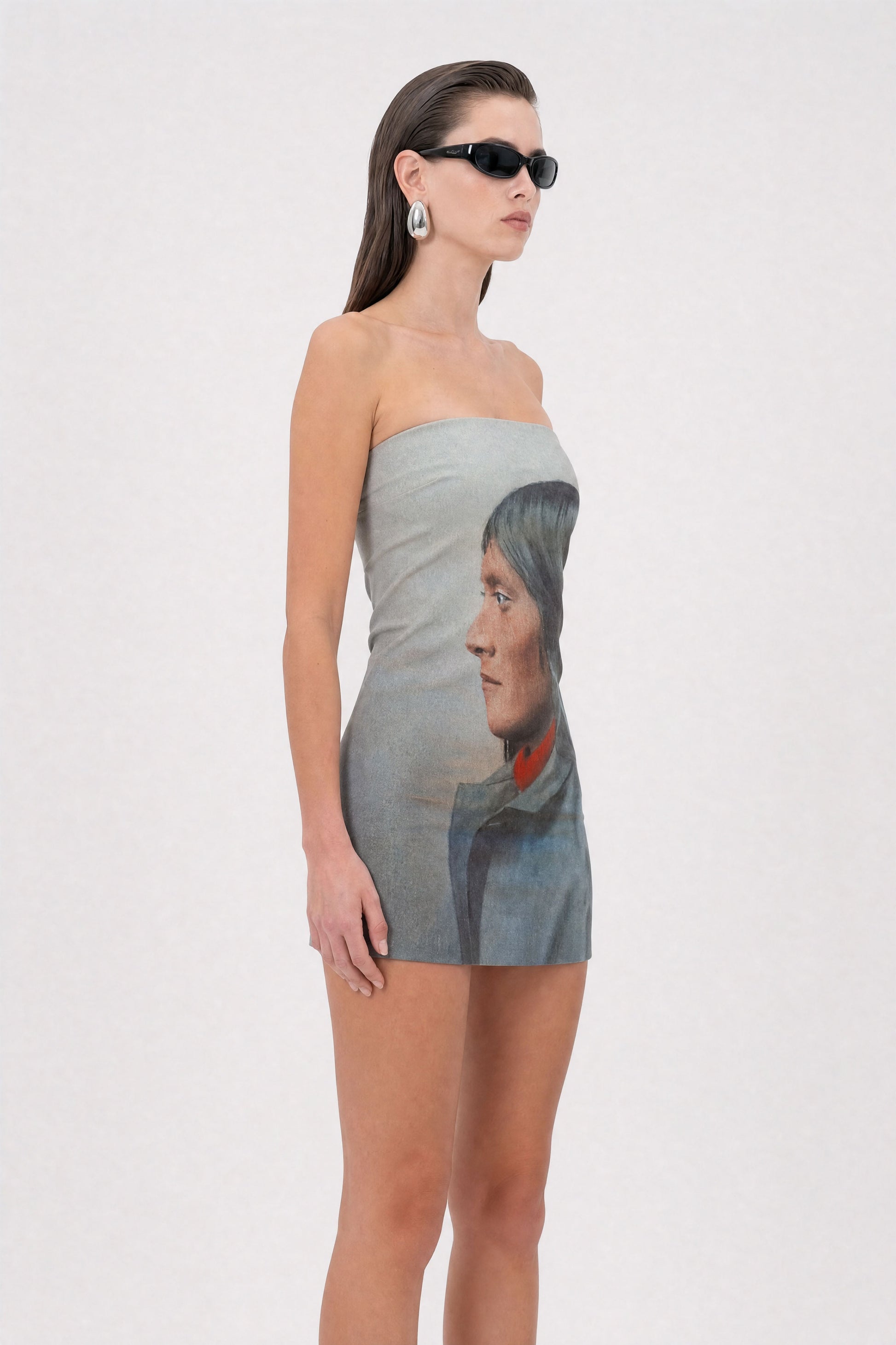 Beige Full-Print Dress — Mysimplicated