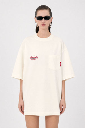 Workwear Ecru Oversized Pocket T-Shirt