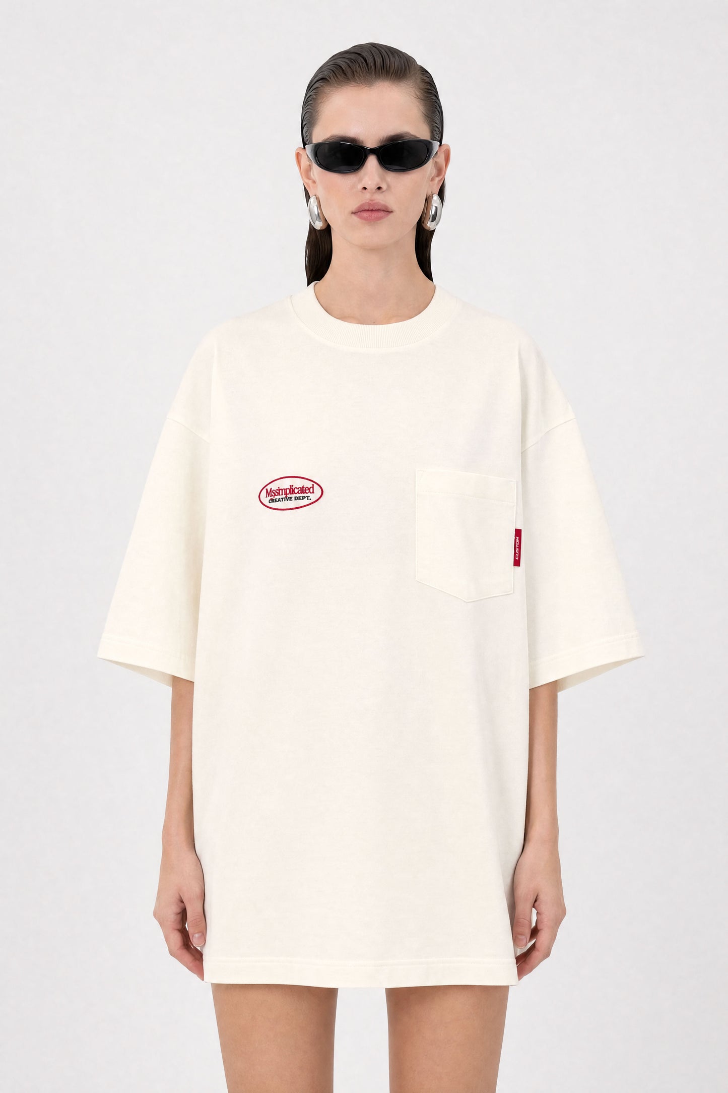 Workwear Ecru Oversized Pocket T-Shirt