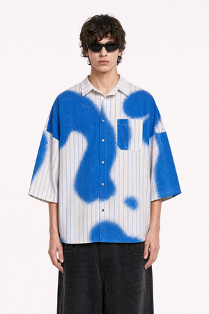 Blue Stripes Oversized Shirt, relaxed streetwear fit — Mysimplicated
