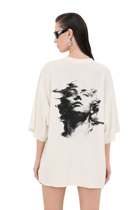 Dream State Oversized Off-White Tee