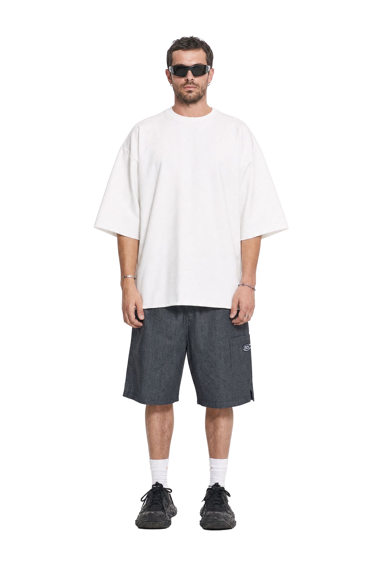 Workwear Grey Denim Shorts