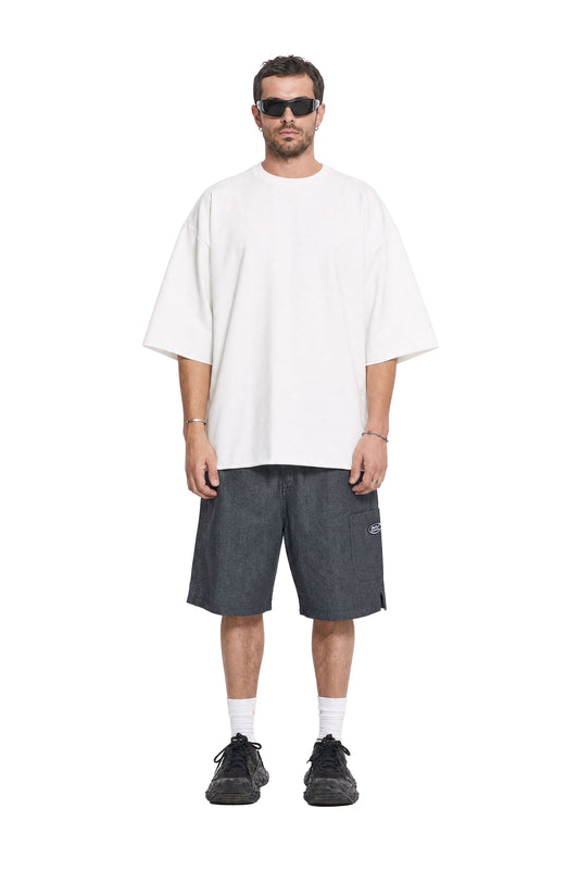 Workwear Grey Denim Shorts