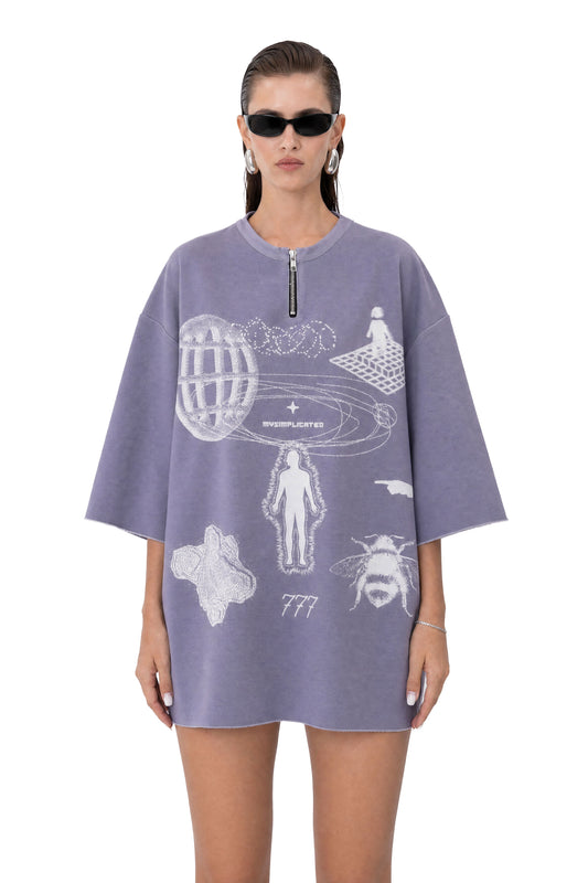 777 Mauve Oversized T-Shirt