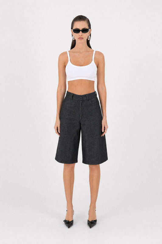 Grey Denim Bermuda