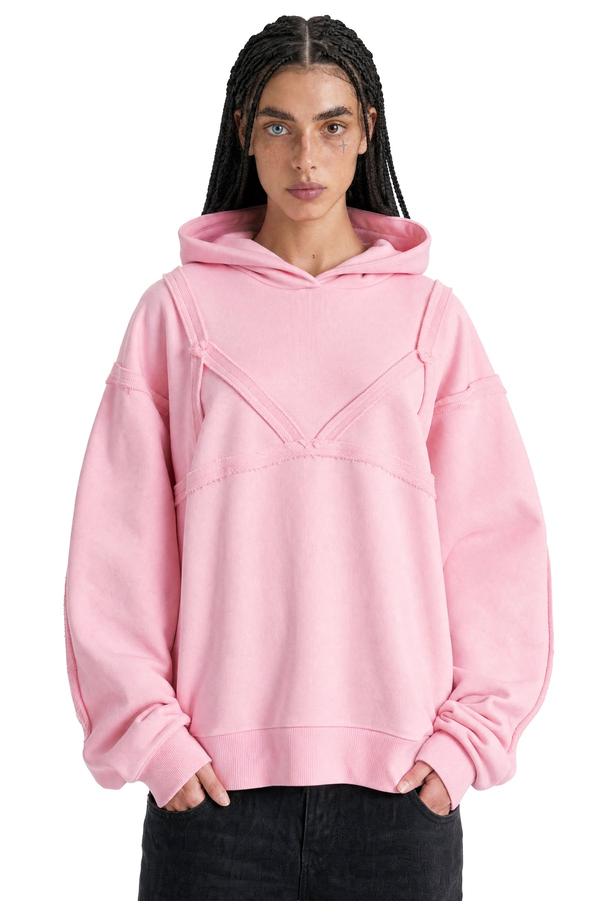 Bra Overlay Pink Hoodie V2