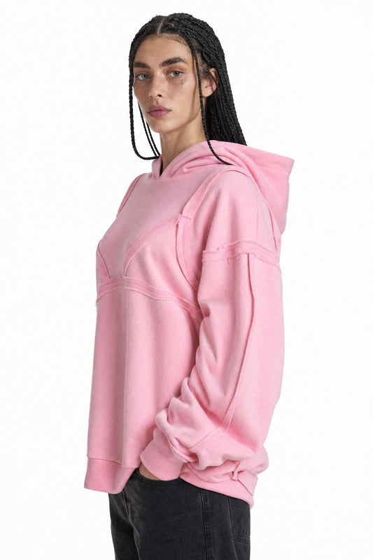 Bra Overlay Pink Hoodie V2