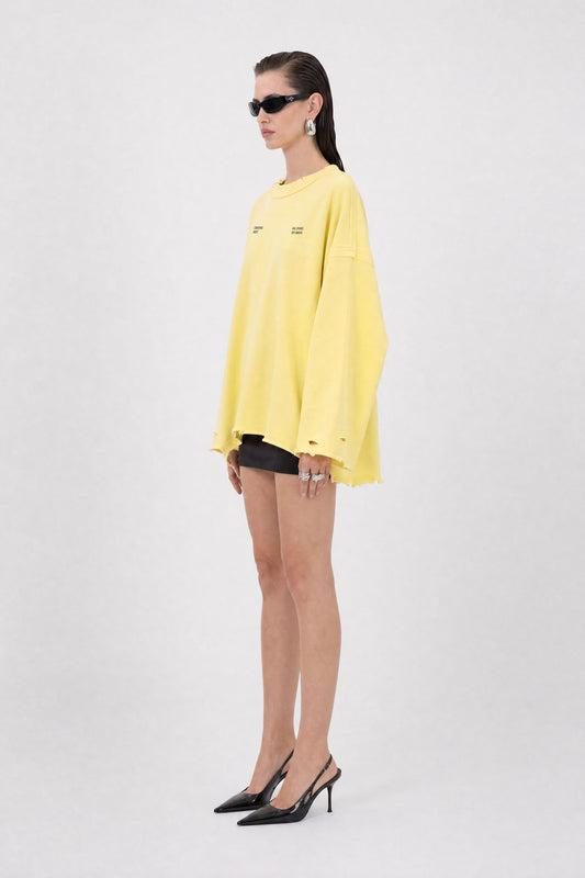 Dystopia Yellow Oversized Sweater