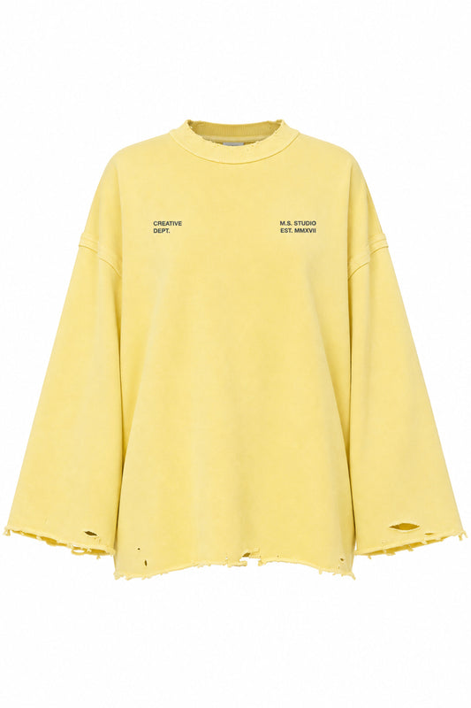 Dystopia Yellow Oversized Sweater