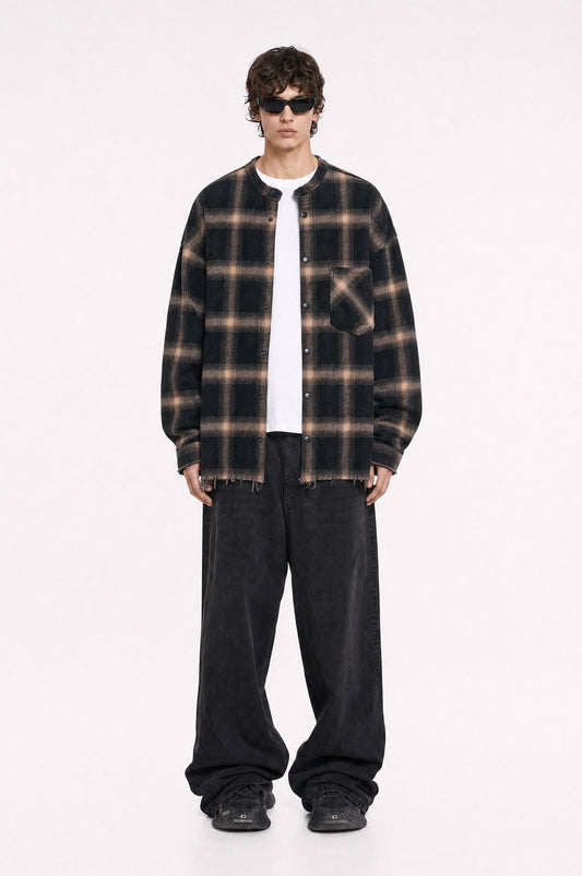 Complex Minds Brown Checkered Shirt