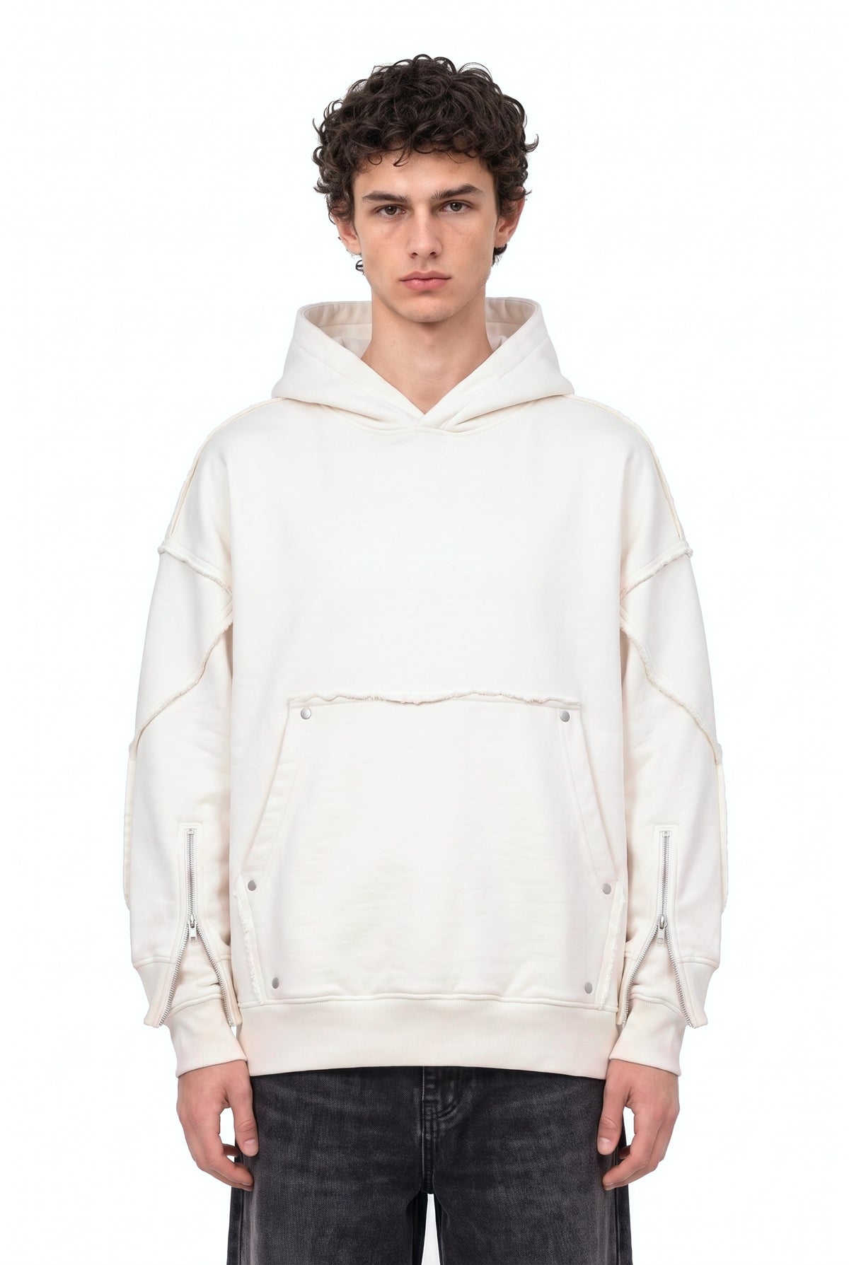 Interchangable Patches Off-White Hoodie - front