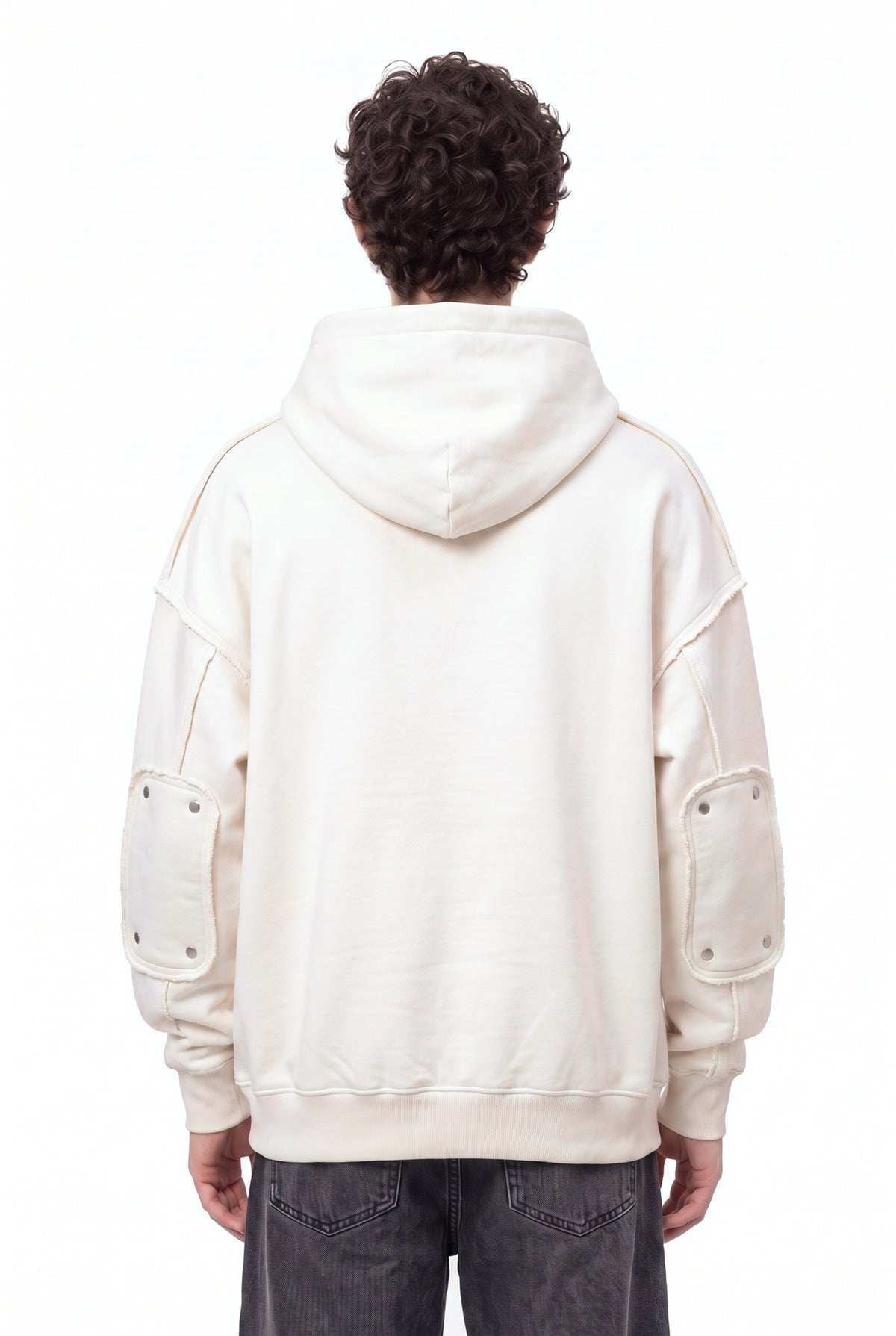 Interchangable Patches Off-White Hoodie - back