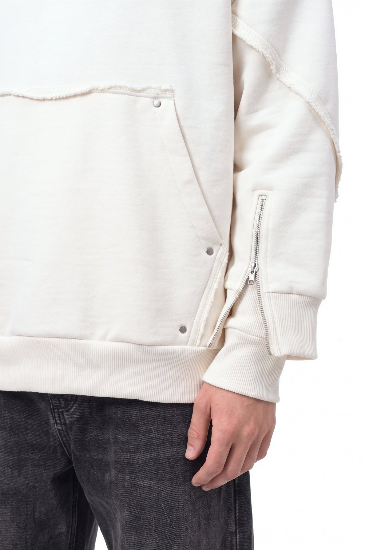 Interchangable Patches Off-White Hoodie - detail