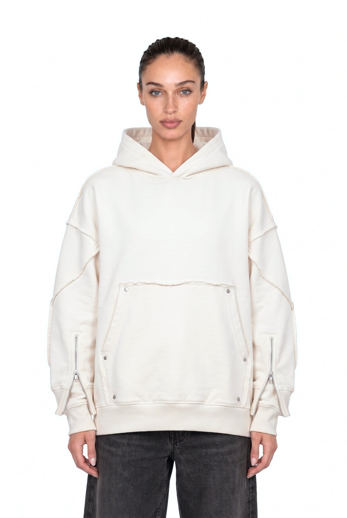 Interchangable Patches Off-White Hoodie - front
