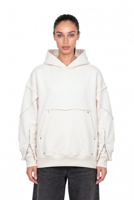 Interchangable Patches Off-White Hoodie - front