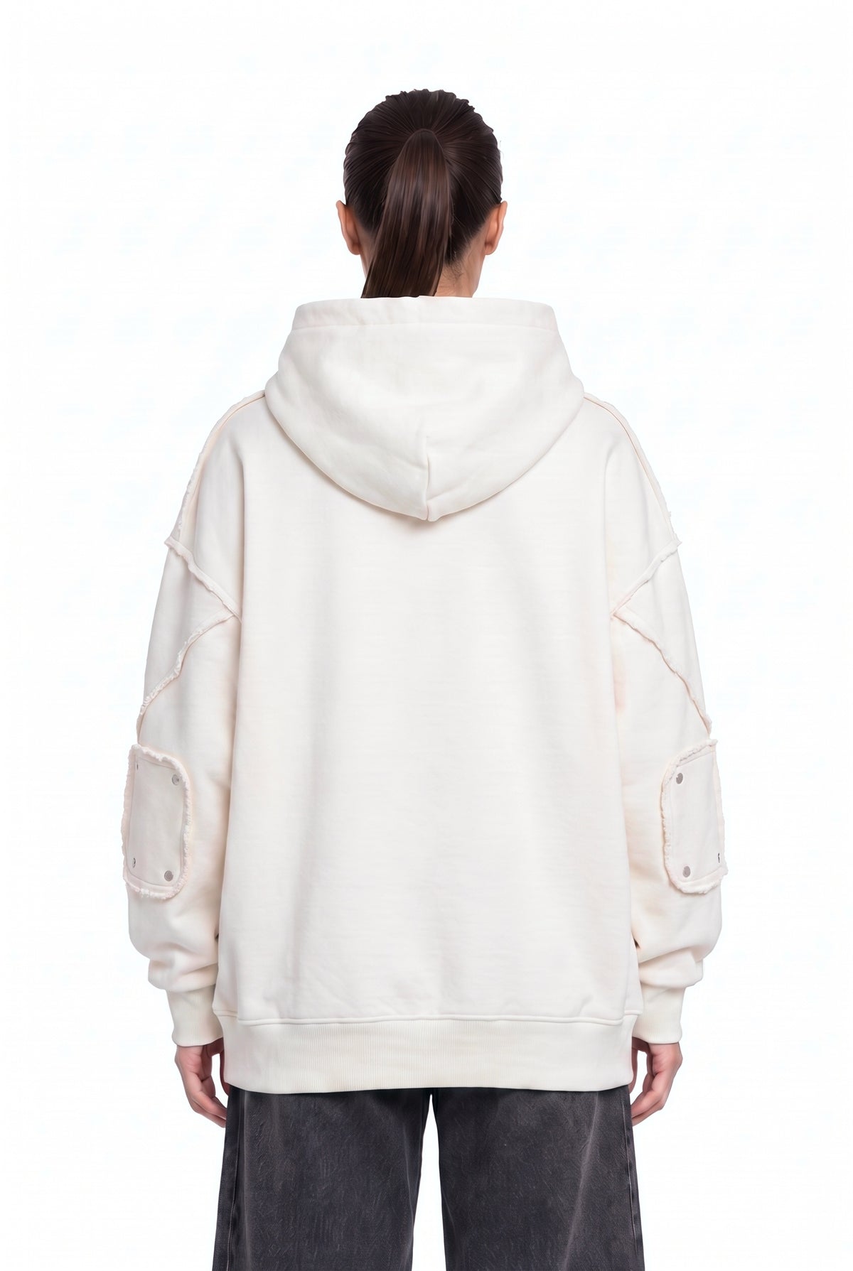 Interchangable Patches Off-White Hoodie - back