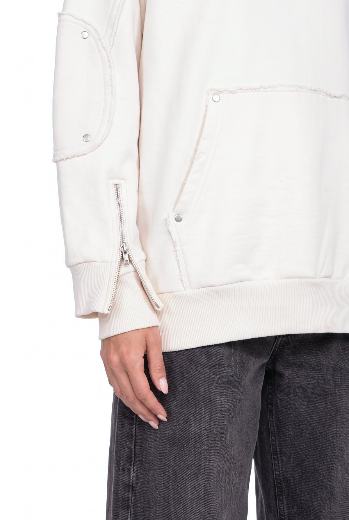 Interchangable Patches Off-White Hoodie - detail
