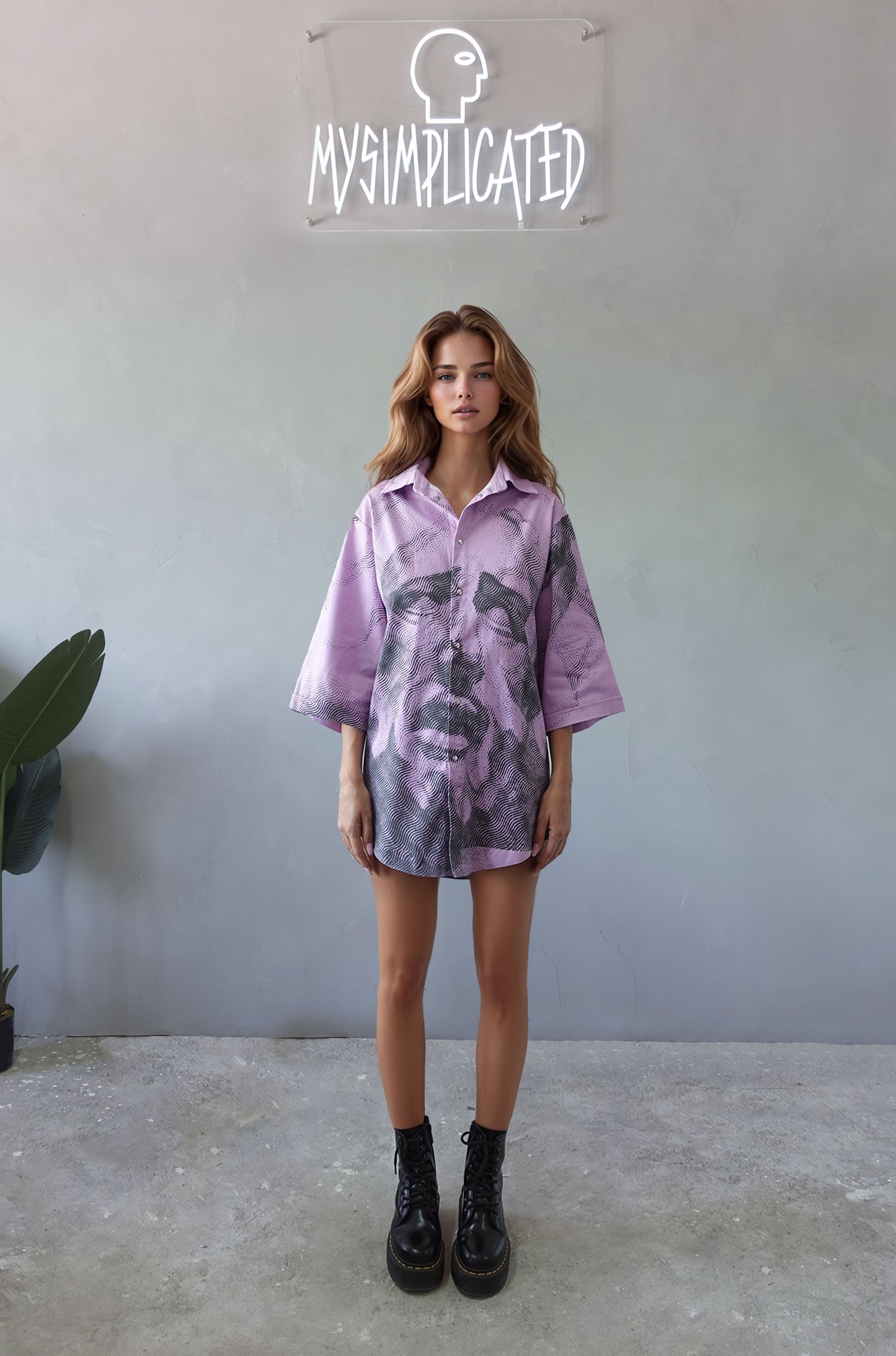 Short Sleeve Shirt Mauve (recycled fabric)