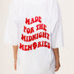 Oversized Cotton White T-shirt Midnight