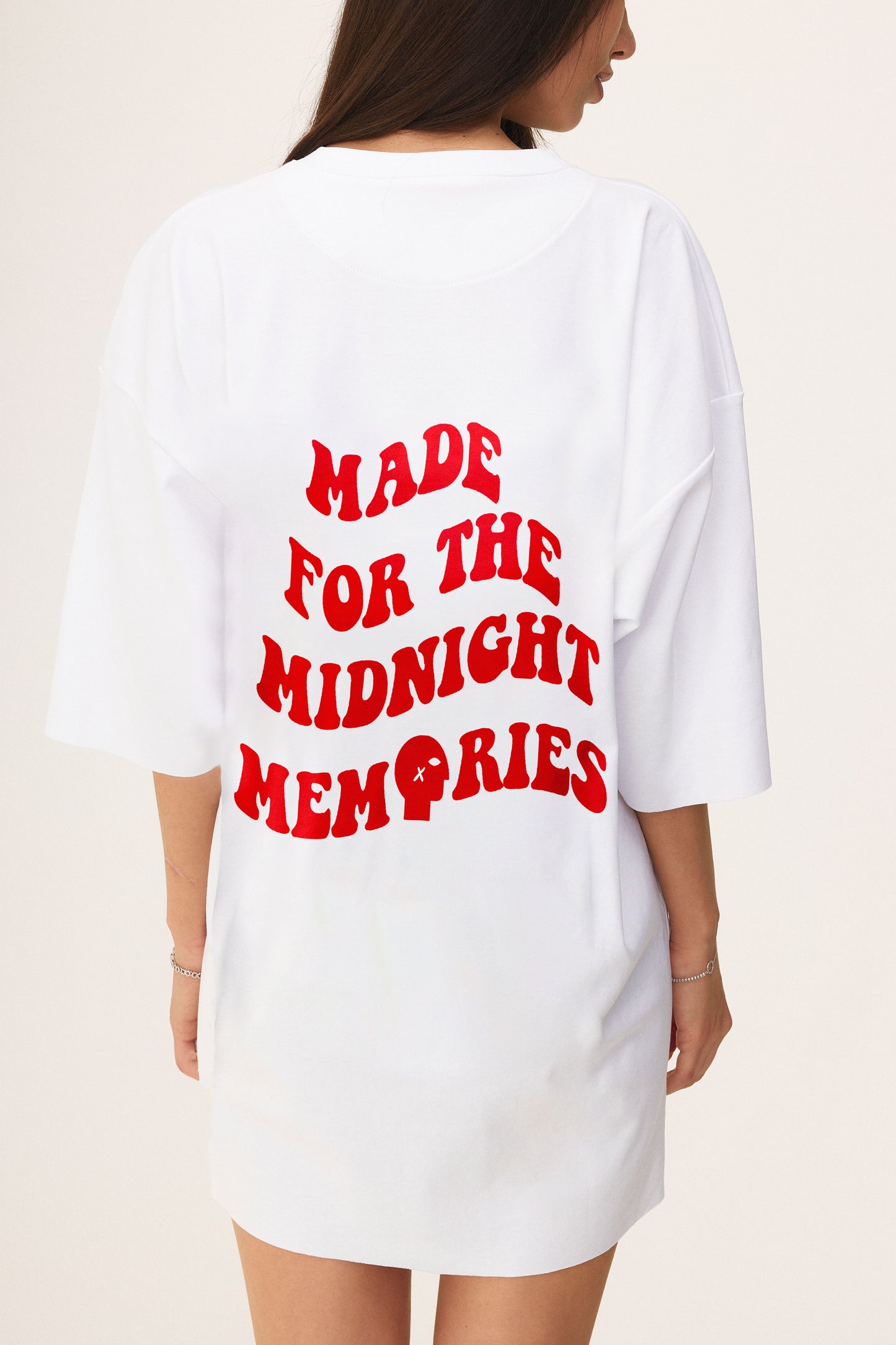 Oversized Cotton White T-shirt Midnight