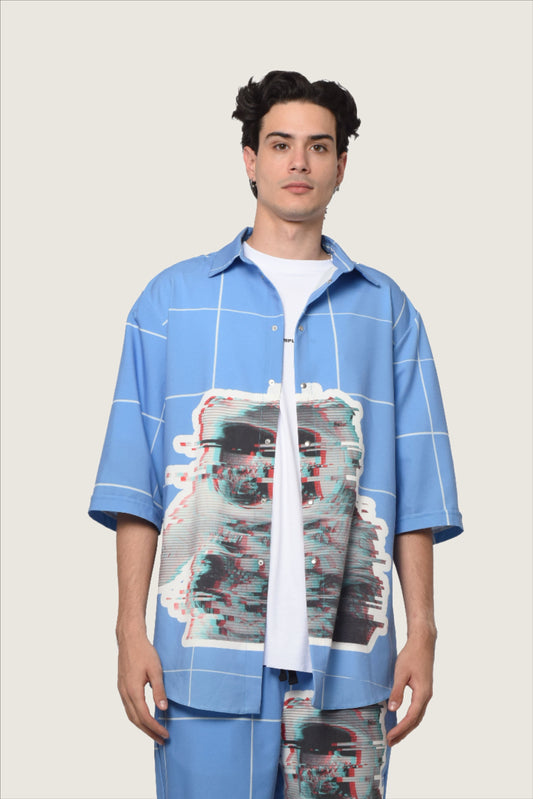 Short Sleeve Shirt Glitched Astronaut (recycled fabric) - mysimplicated