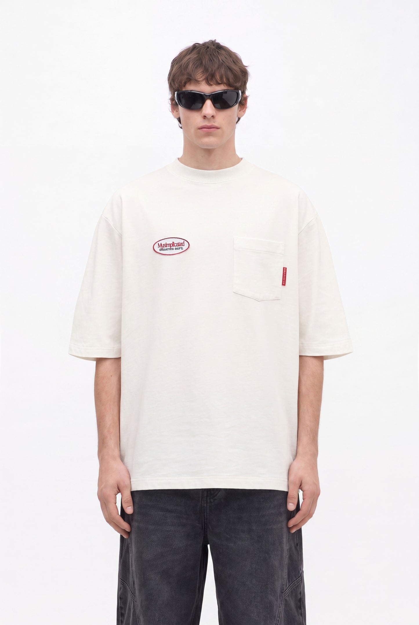 Workwear Ecru Oversized Pocket T-Shirt