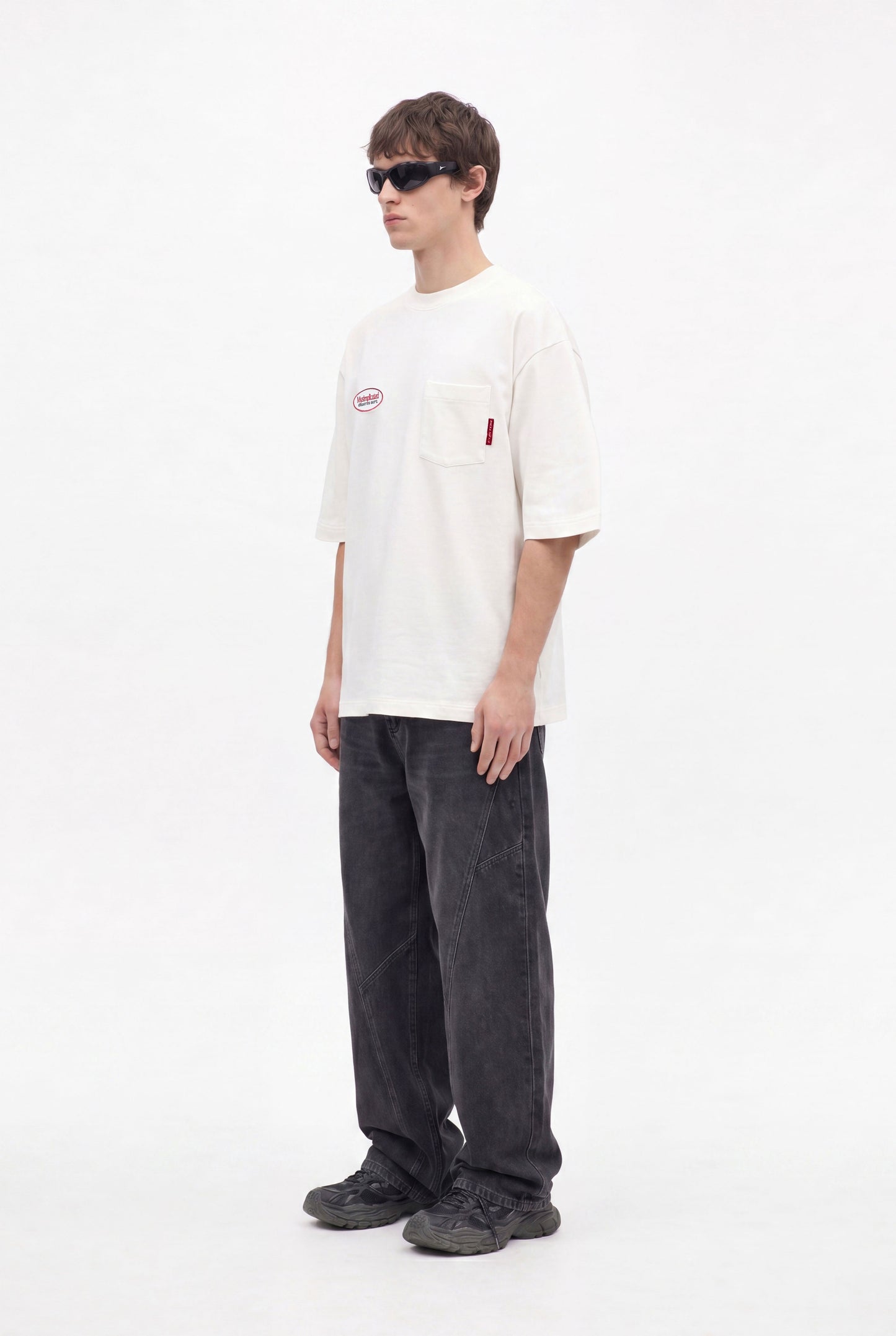 Workwear Ecru Oversized Pocket T-Shirt