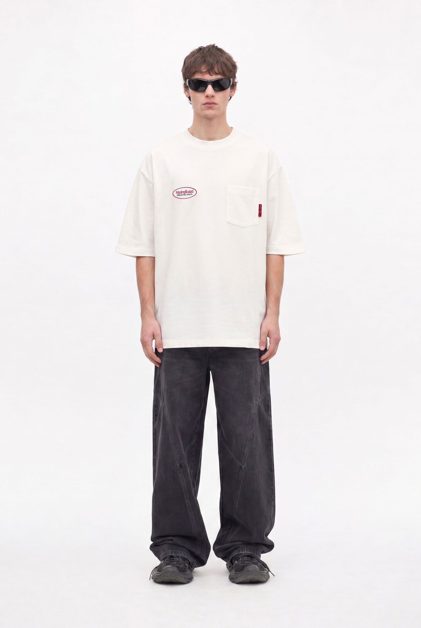 Workwear Ecru Oversized Pocket T-Shirt