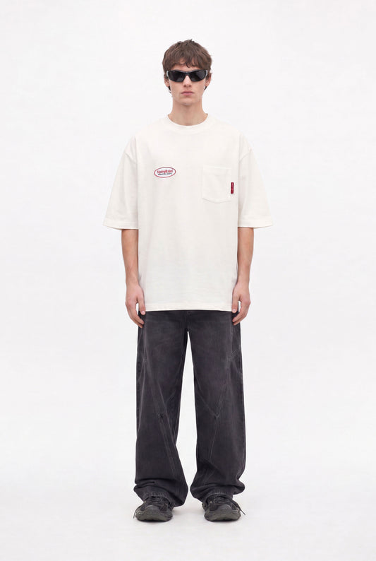 Workwear Ecru Oversized Pocket T-Shirt — Mysimplicated